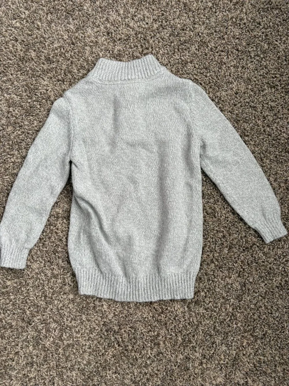 Carter’s Boys Size 6/6A Gray Knit Mock Neck Button Pullover Sweater
